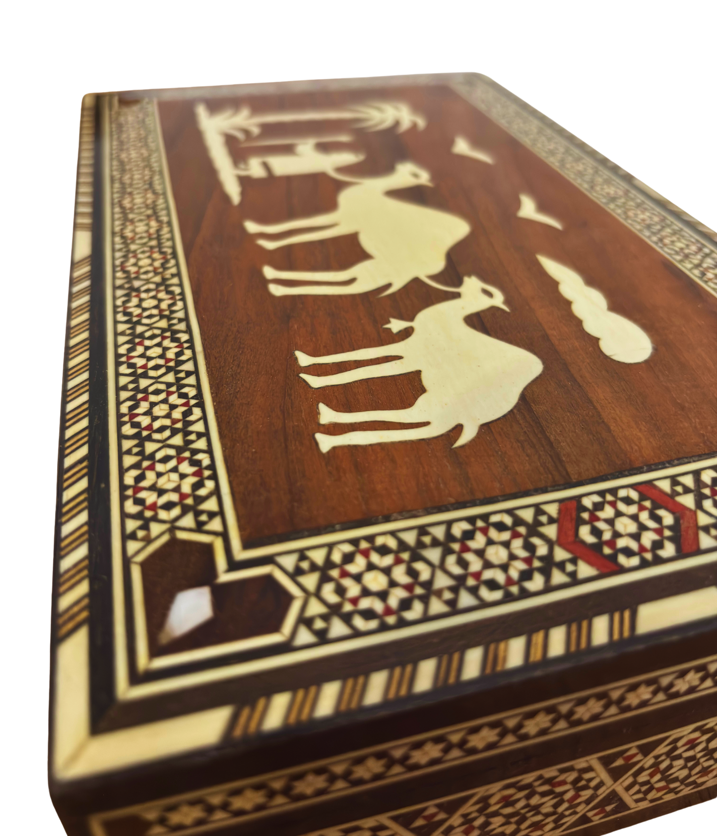 Vintage 1970 Damascene Mosaic Box with Camels - Only One On Stock-