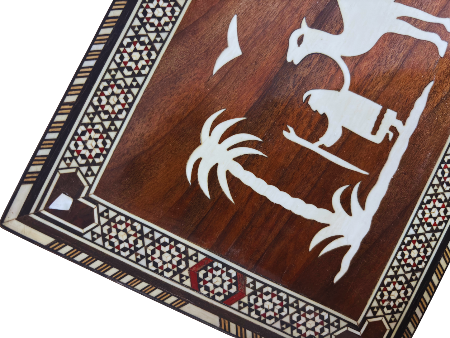 Vintage 1970 Damascene Mosaic Box with Camels - Only One On Stock-