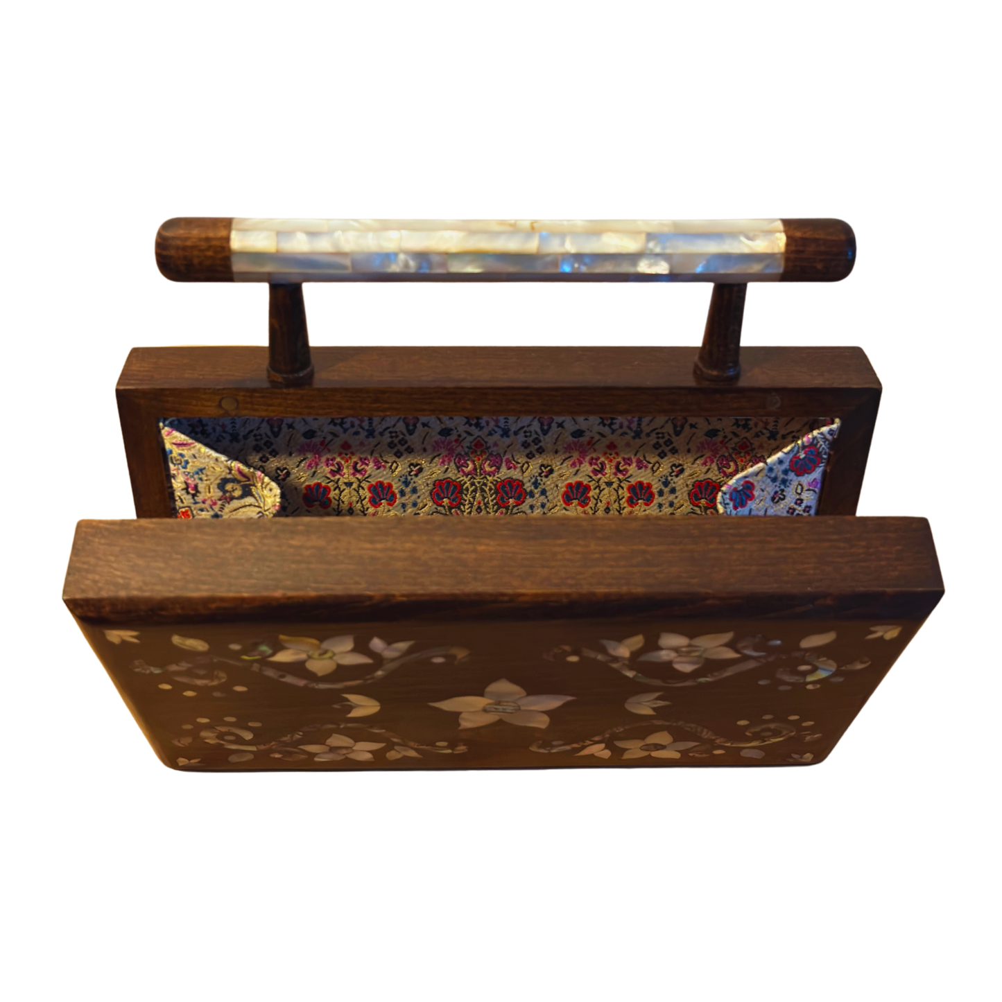 Sham – Luksusowa Torebka Damasceńska z Kwiatową Masą Perłową i Brokatową Podszewką