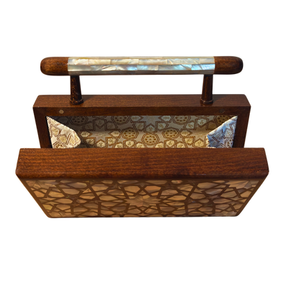 Falak – Clutch Damascena di Lusso con Madreperla e Interno in Broccato