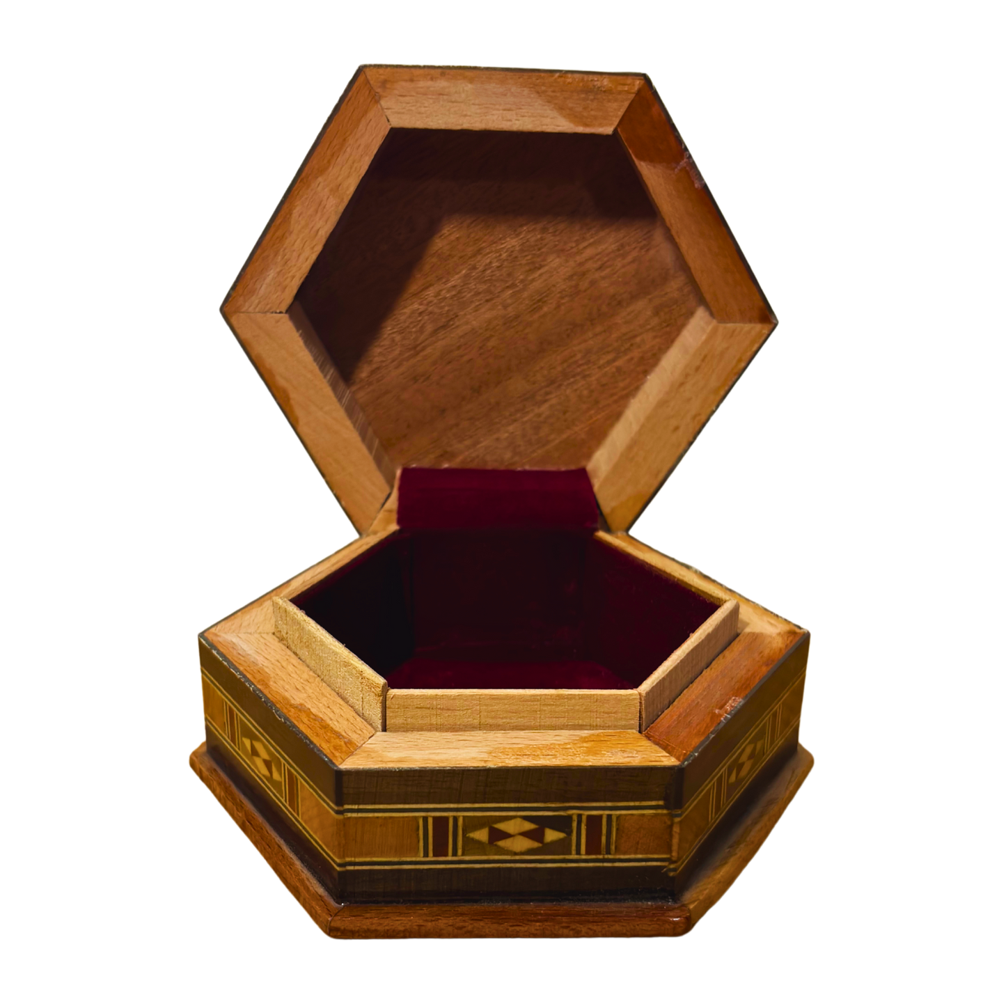 Handcrafted Mosaic Box – Traditional Damascus Art & Velvet Interior