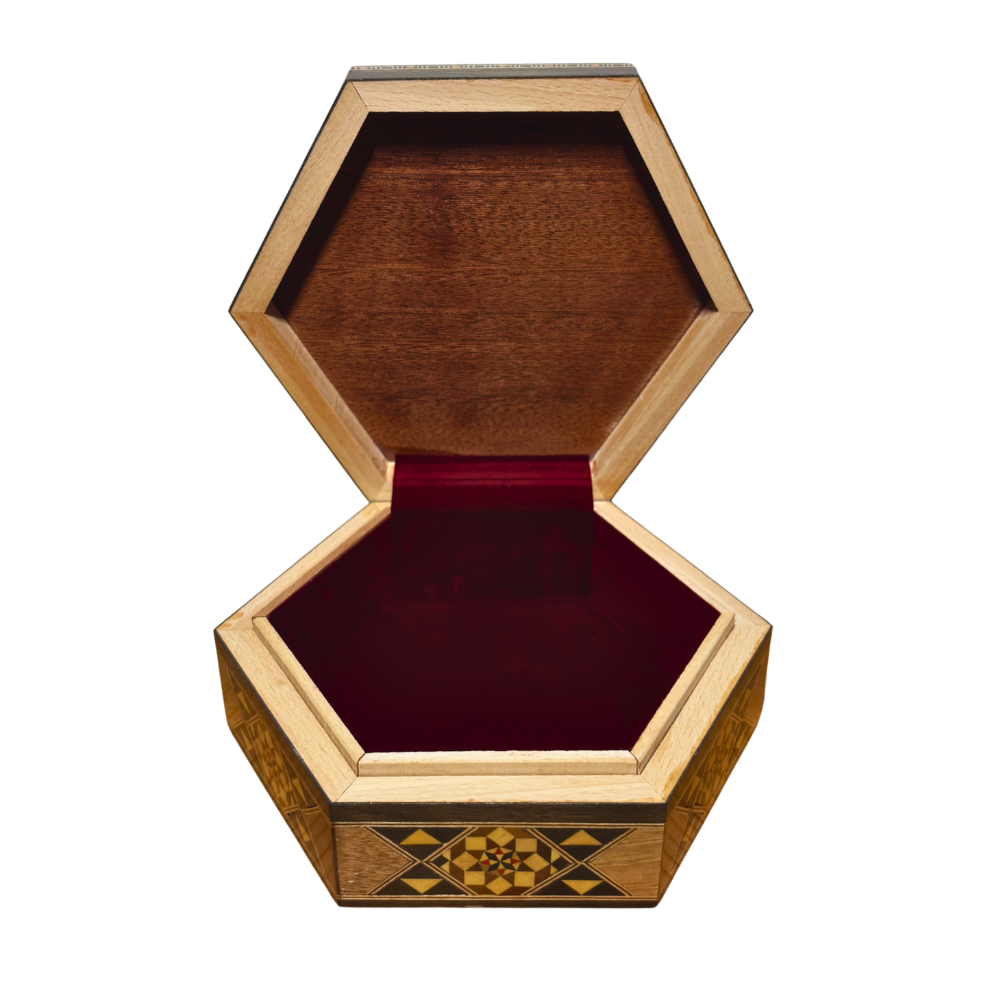 Handgemaakte Damascene-Mozaïekdoos – Parelmoer & Fluweelelegantie