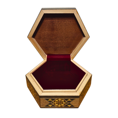 Handgemaakte Damascene-Mozaïekdoos – Parelmoer & Fluweelelegantie