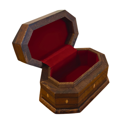 Hand-Carved Beechwood Box with Mother of Pearl Inlay – Walnut Finish Elegance