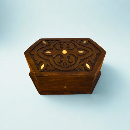 Luxury Beechwood Mosaic Box – Hand-Carved with Mother of Pearl & Velvet