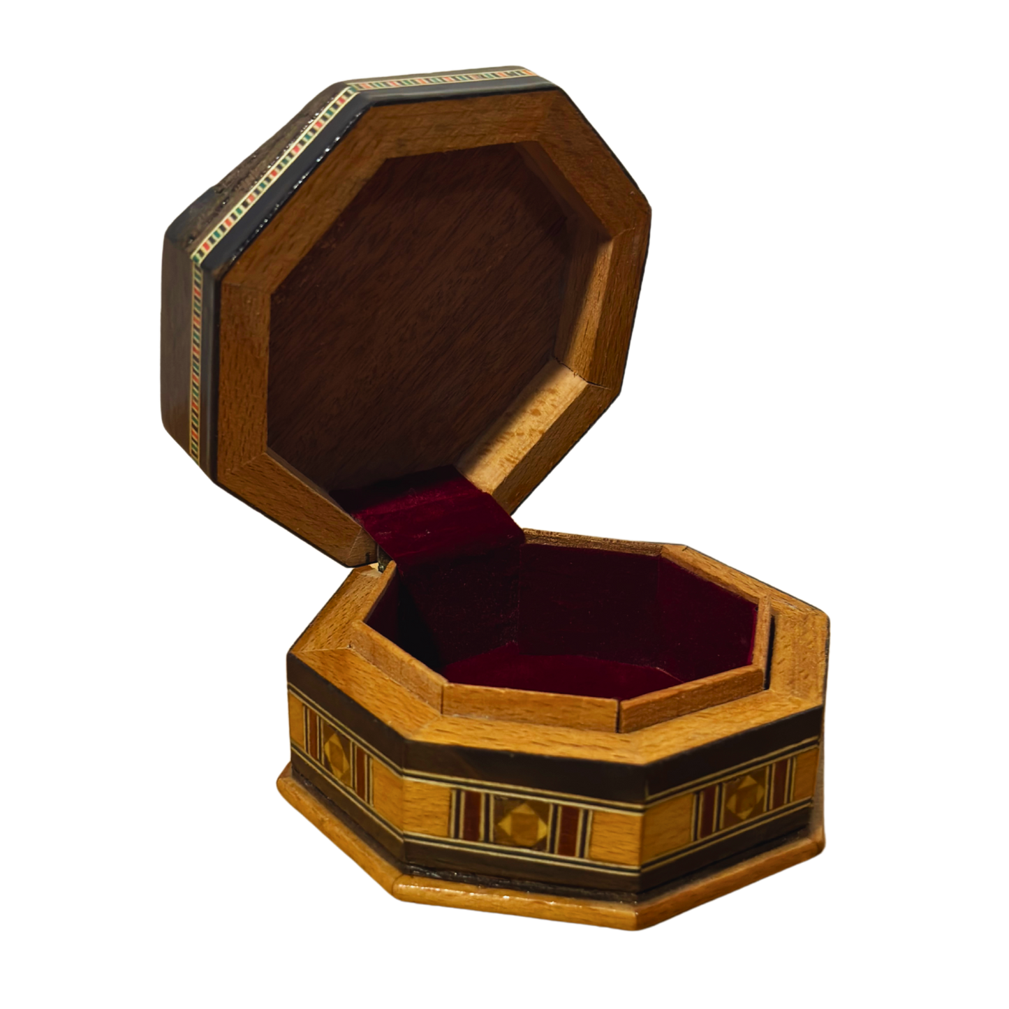 Boîte en Mosaïque Artisanale de Damas – Art Traditionnel & Velours