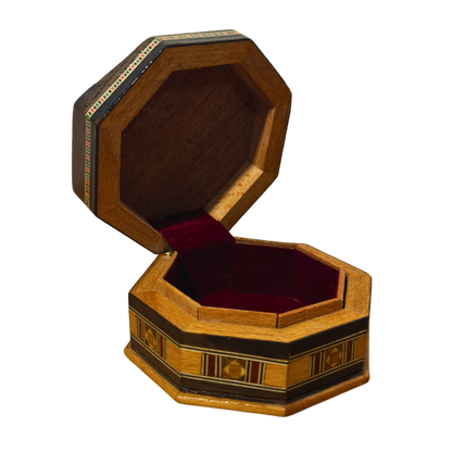 Boîte en Mosaïque Artisanale de Damas – Art Traditionnel & Velours