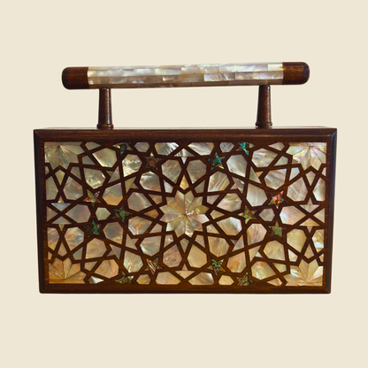 Falak – Pochette Damasquine de Luxe avec Nacre & Doublure en Brocart