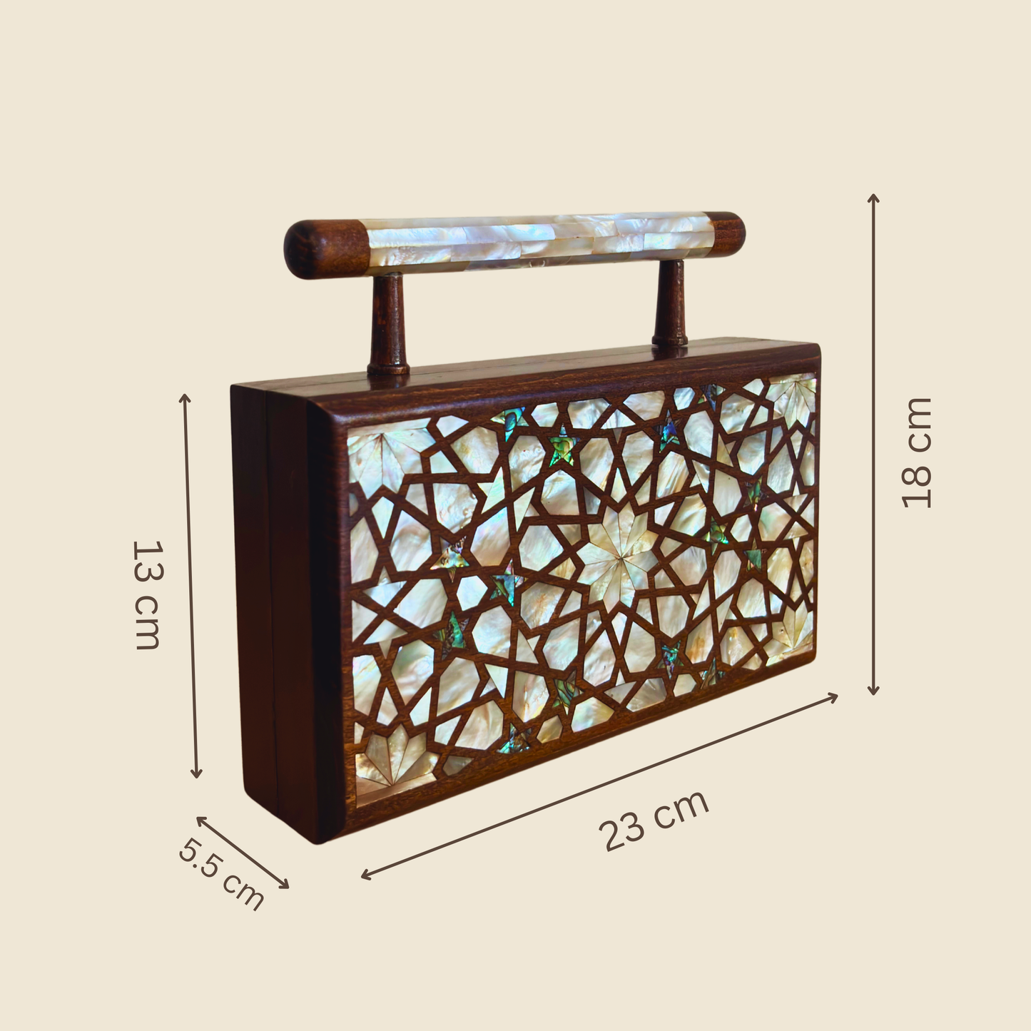 Falak – Pochette Damasquine de Luxe avec Nacre & Doublure en Brocart