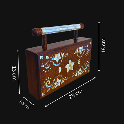 Sham – Luksusowa Torebka Damasceńska z Kwiatową Masą Perłową i Brokatową Podszewką