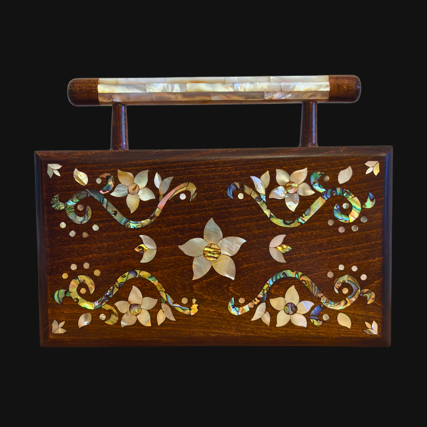 Sham – Luksusowa Torebka Damasceńska z Kwiatową Masą Perłową i Brokatową Podszewką