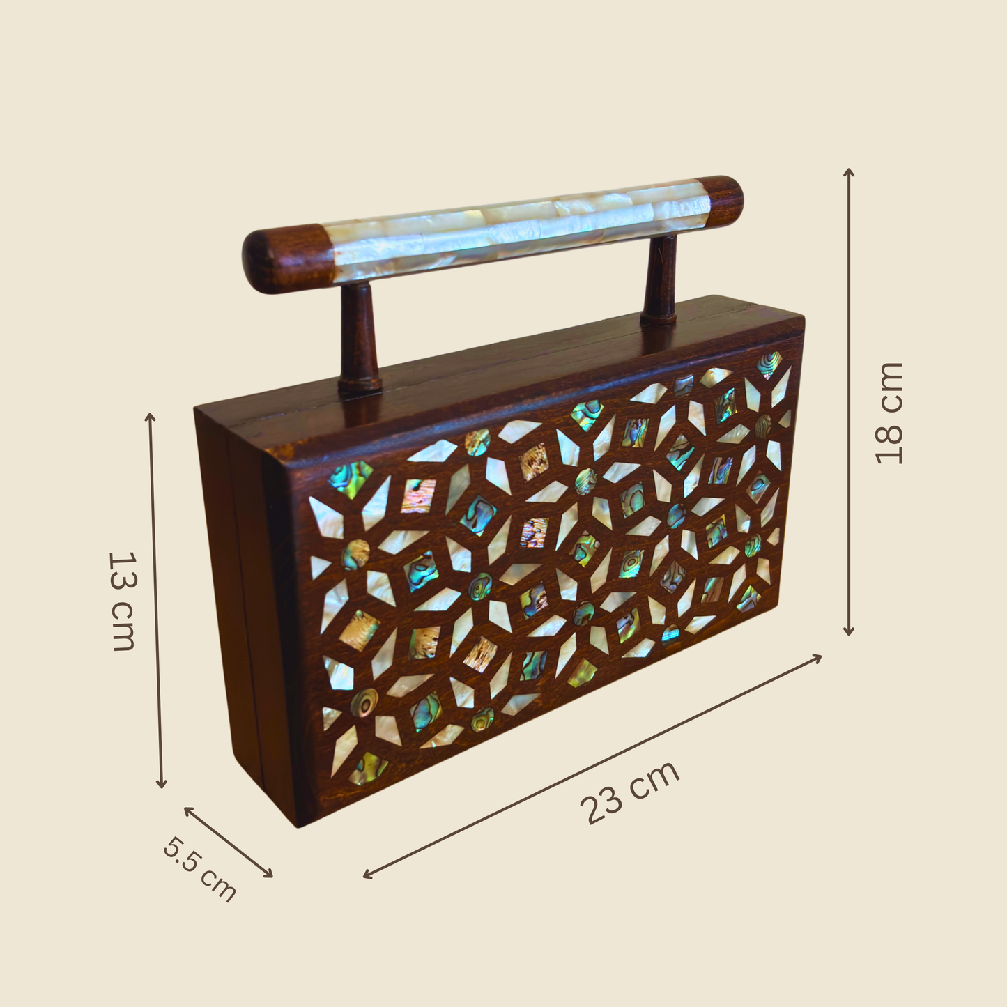 Yasmine – Clutch Damascena di Lusso con Madreperla & Interno in Broccato