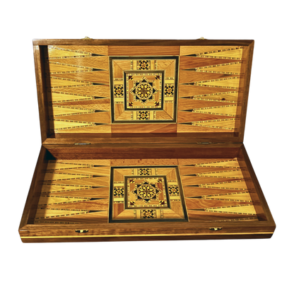 Tavolo Damaschino da Scacchi e Backgammon Fatto a Mano da Gaby Al Dayeh – Design Classico