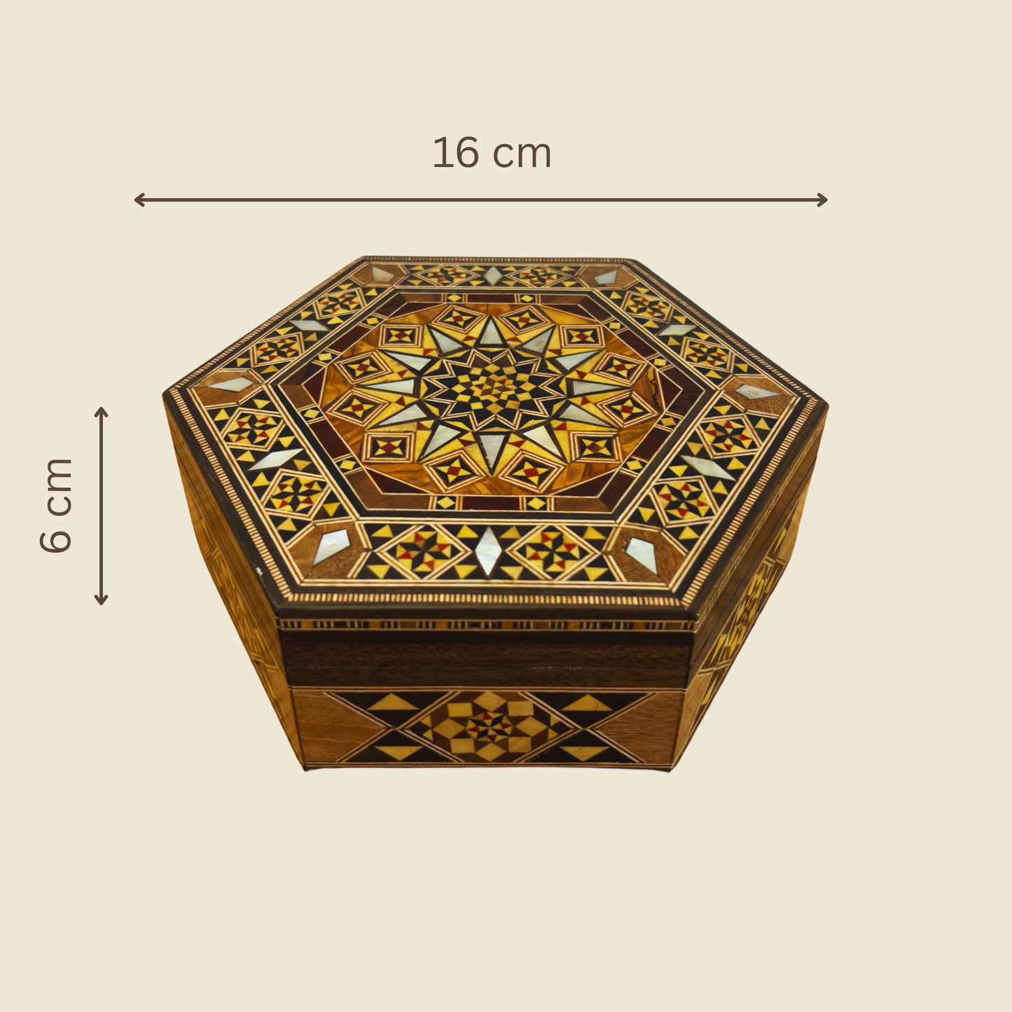 Handgefertigte Damascene-Mosaikschatulle – Perlmutt & Samt-Eleganz