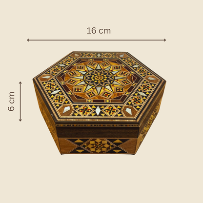 Handgefertigte Damascene-Mosaikschatulle – Perlmutt & Samt-Eleganz