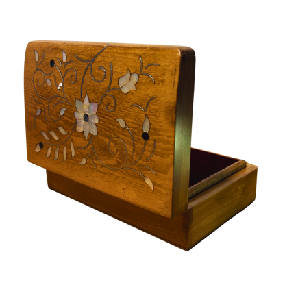 Boîte Damasquine de Luxe Artisanale – Nacre & Velours