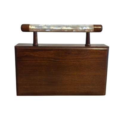The Garden of Secrets – Handcrafted Damascene Walnut Clutch with Geometric & Botanical Mother of Pearl Inlay