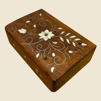 Handcrafted Damascene Luxury Box – Mother of Pearl & Velvet Elegance