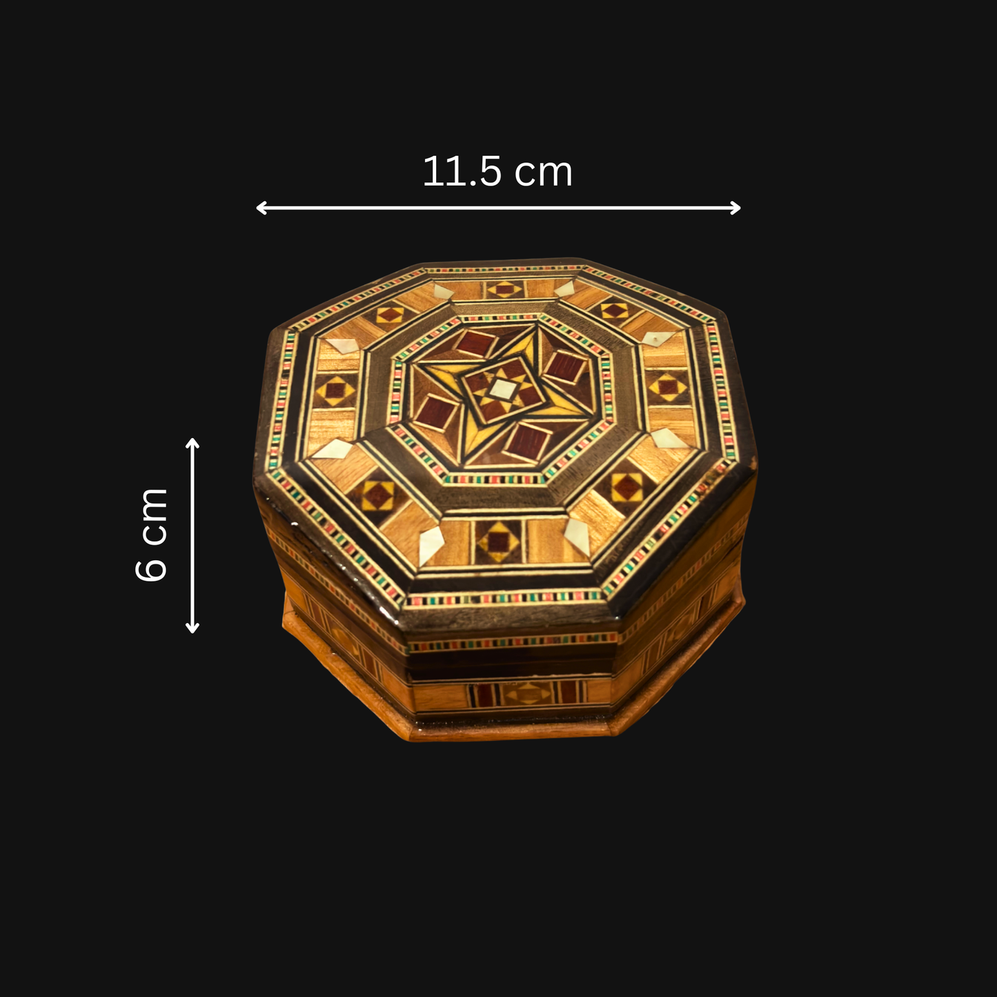 Boîte en Mosaïque Artisanale de Damas – Art Traditionnel & Velours