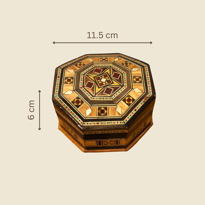 Boîte en Mosaïque Artisanale de Damas – Art Traditionnel & Velours