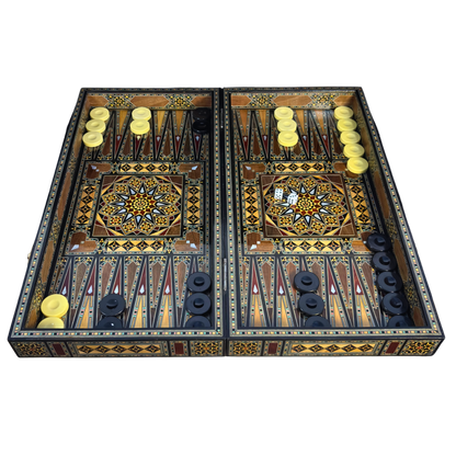 Heritage Chess & Backgammon Set – Damascene Mosaic Craftsmanship
