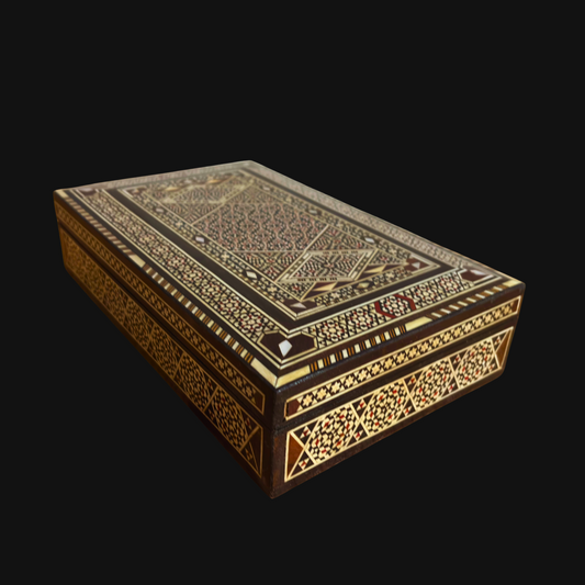 Vintage 1970 Damascene Mosaic Jewellery Box
